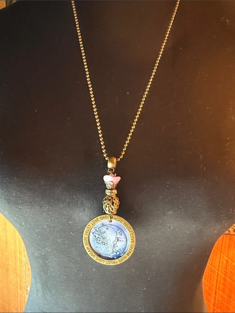 Vintage-Inspired Blue Moon Pendant Necklace - Women Jewelry